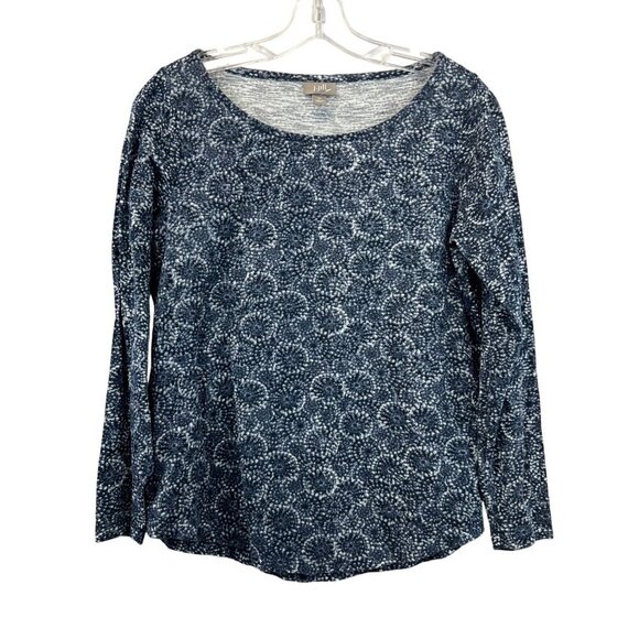 J.Jill Women’s Blue/White Print Top Long Sleeve Size XS - Picture 1 of 7